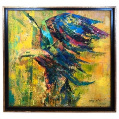 Remarquable peinture à l'huile originale et contemporaine d'un aigle