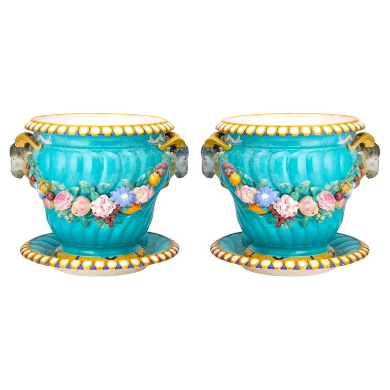 Pair of Thomas Minton Majolica Jardinieres Pair of Thomas Minton Majolica Jardinieres