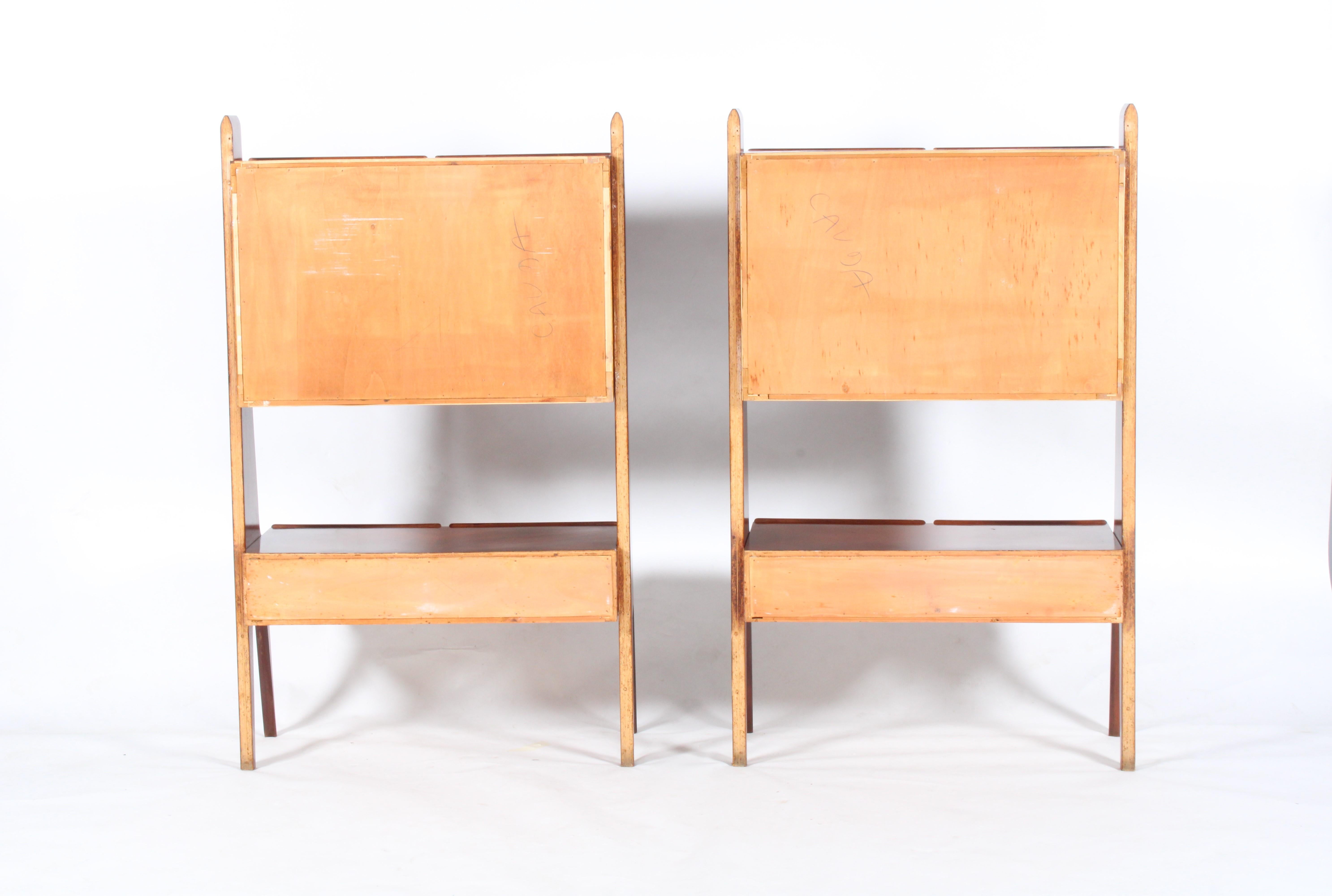 Striking Pair Of Free Standing Mid Century Italian Storage Cabinets For Sale 9