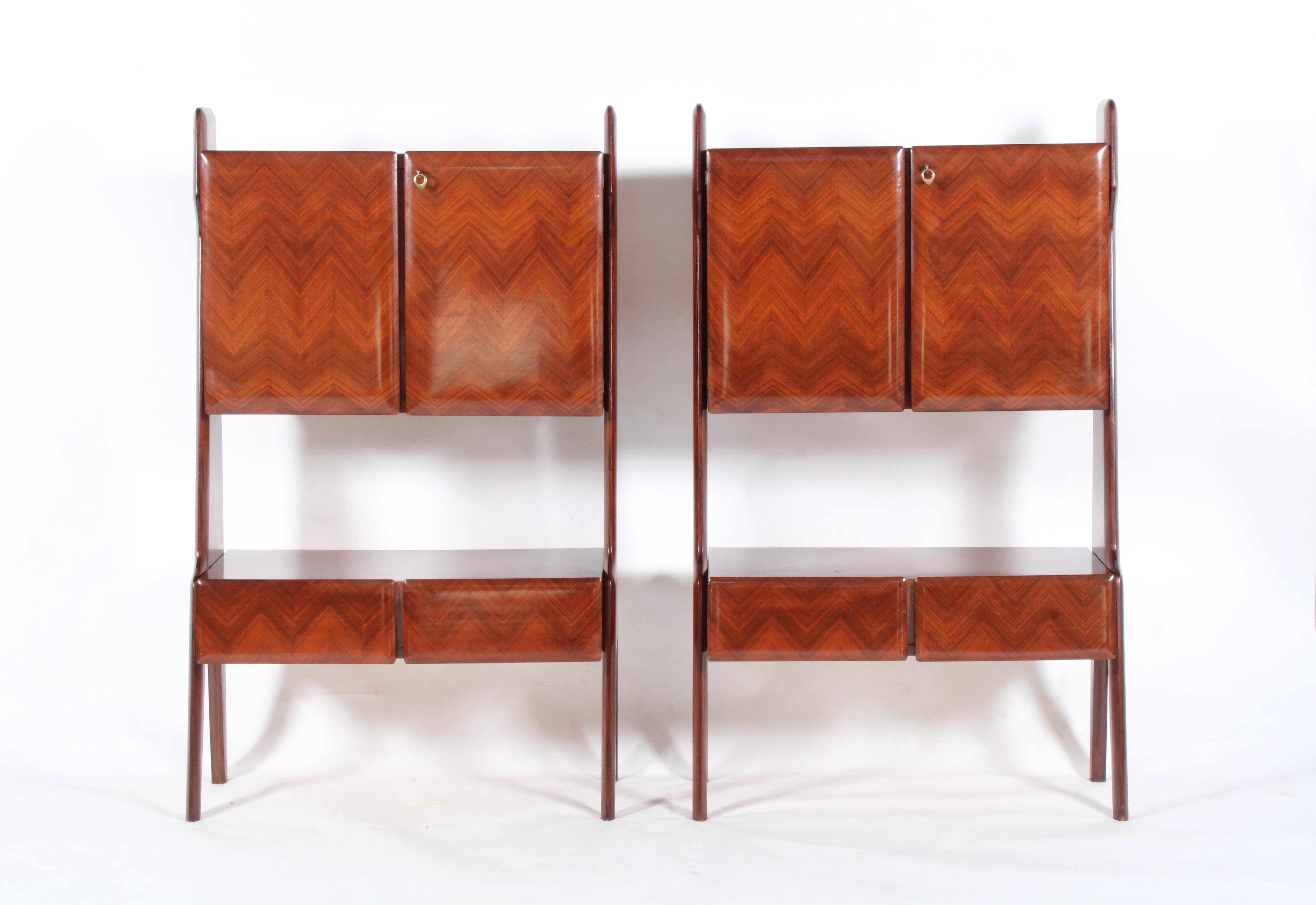 Striking Pair Of Free Standing Mid Century Italian Storage Cabinets For Sale 10