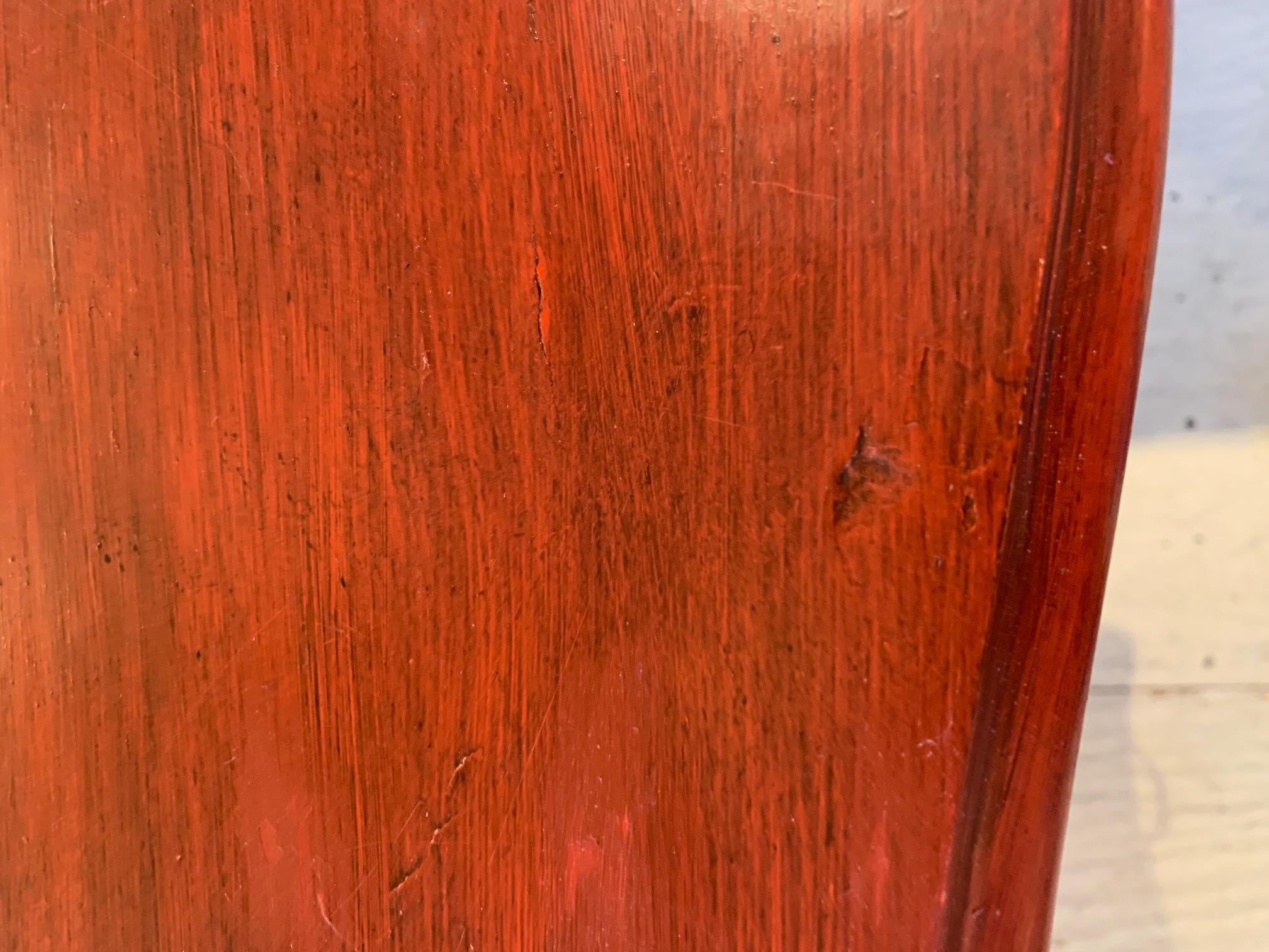 Wood Striking Pair of French Style Pumpkin Orange Bombay Nightstands