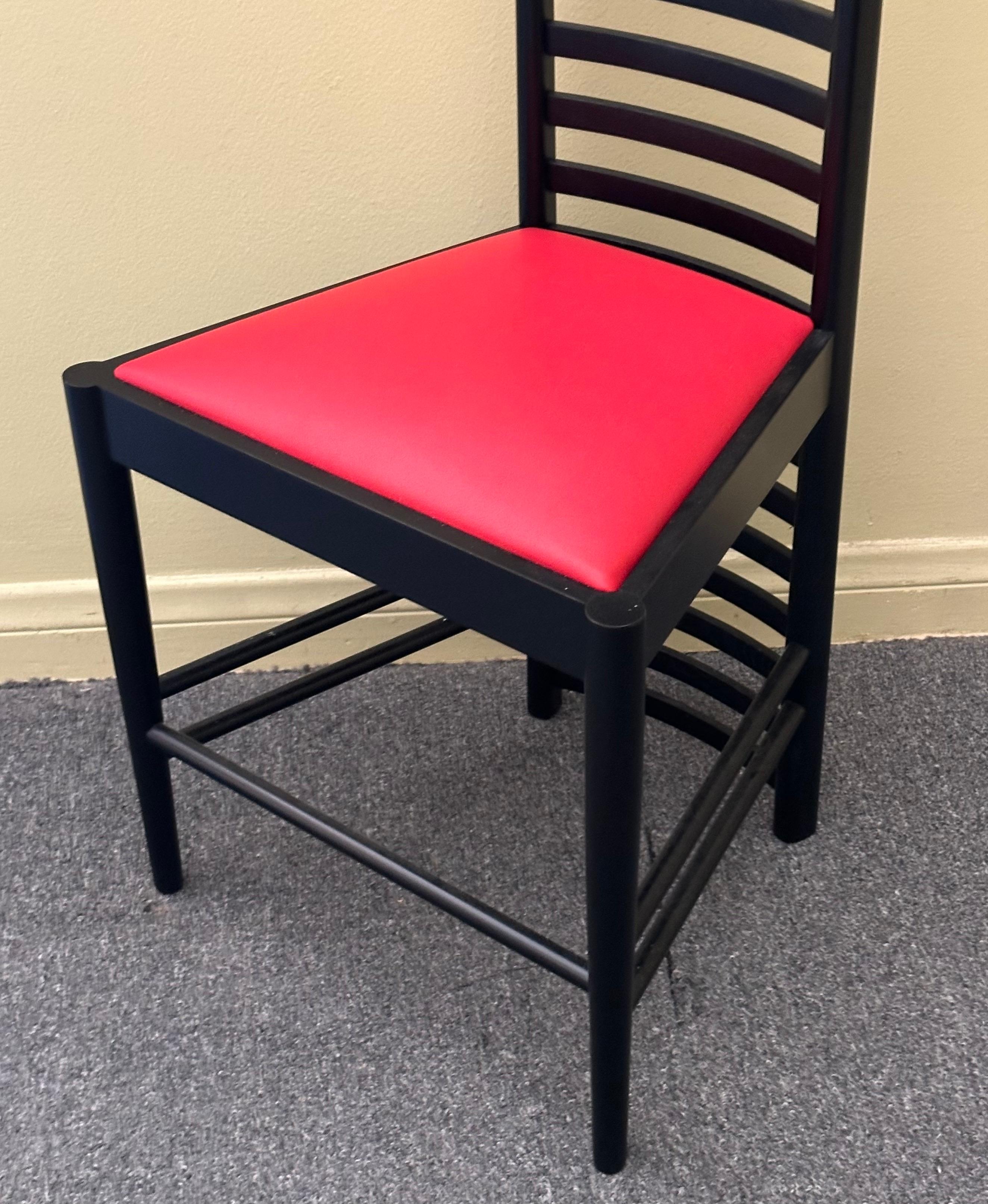 Striking Pair of Hill House Chairs Designed by Charles Mackintosh 8