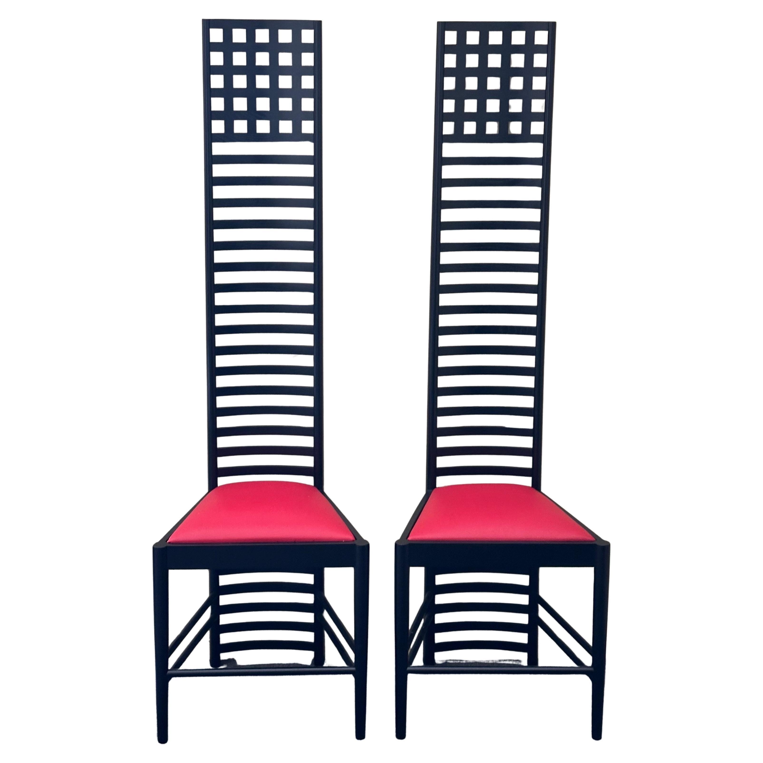 Mid-Century Modern Paire de chaises Hill House conçues par Charles Mackintosh en vente