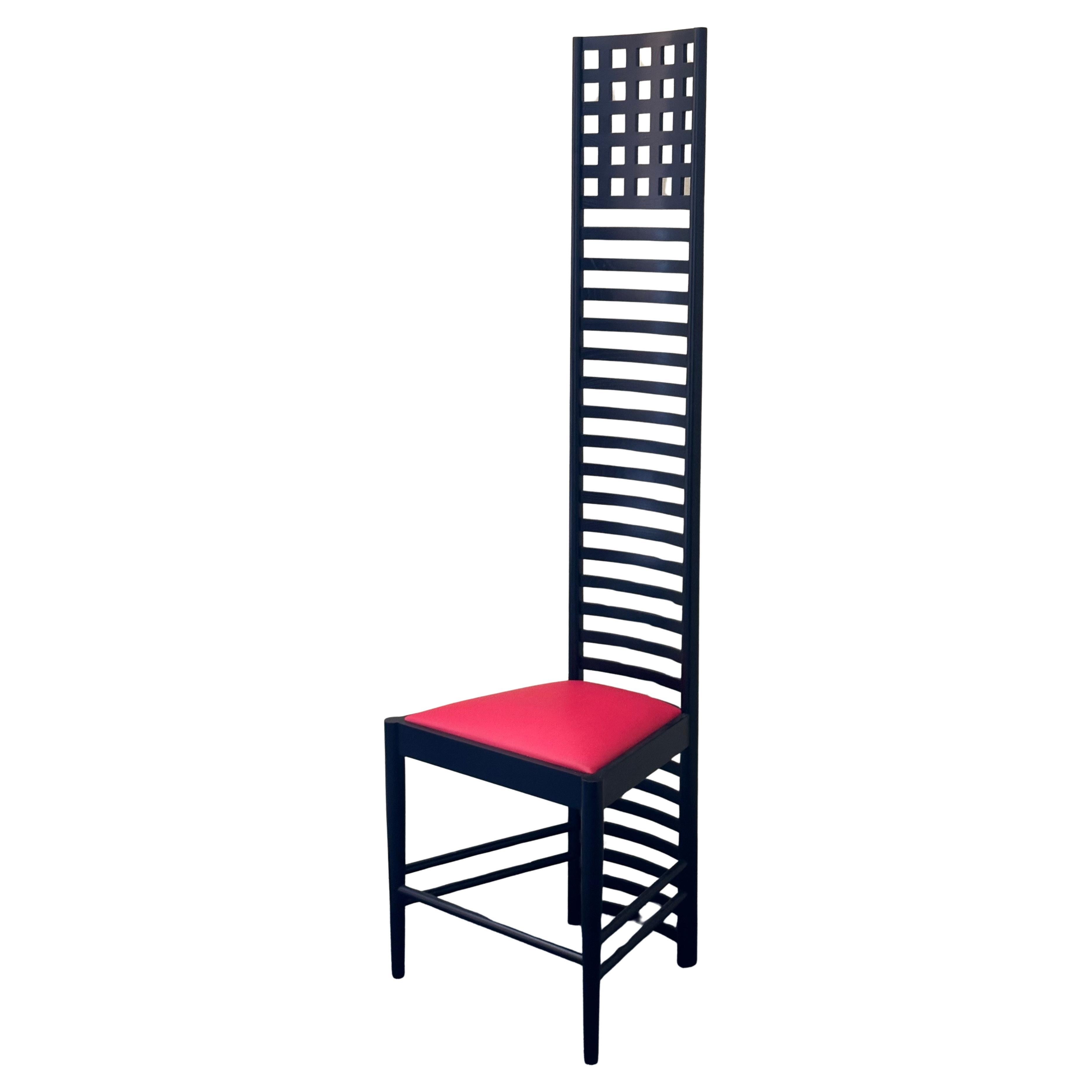 Italian Striking Pair of Hill House Chairs Designed by Charles Mackintosh