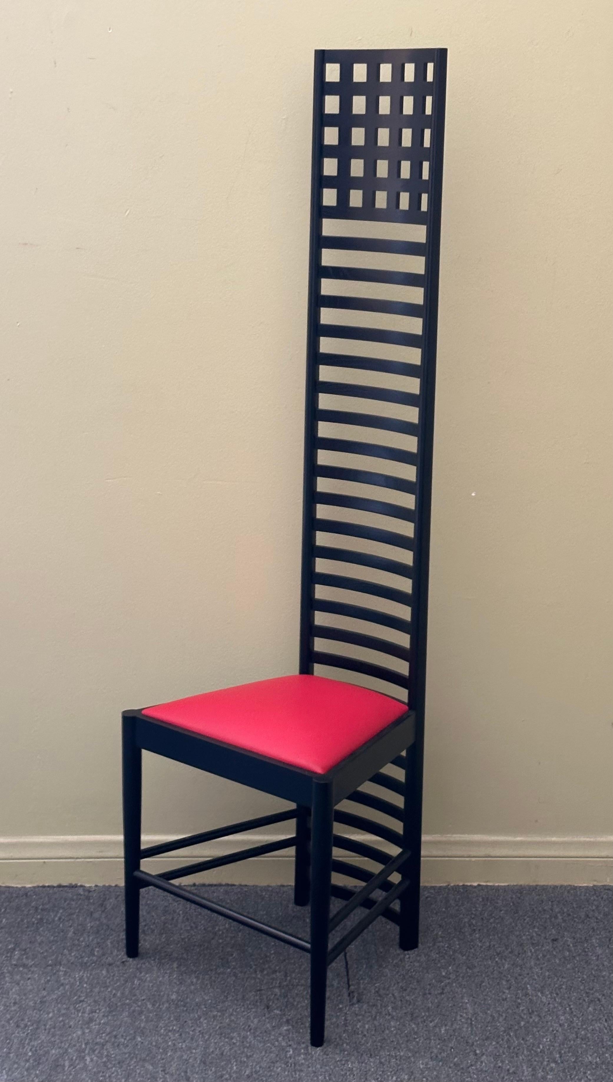 Leather Striking Pair of Hill House Chairs Designed by Charles Mackintosh