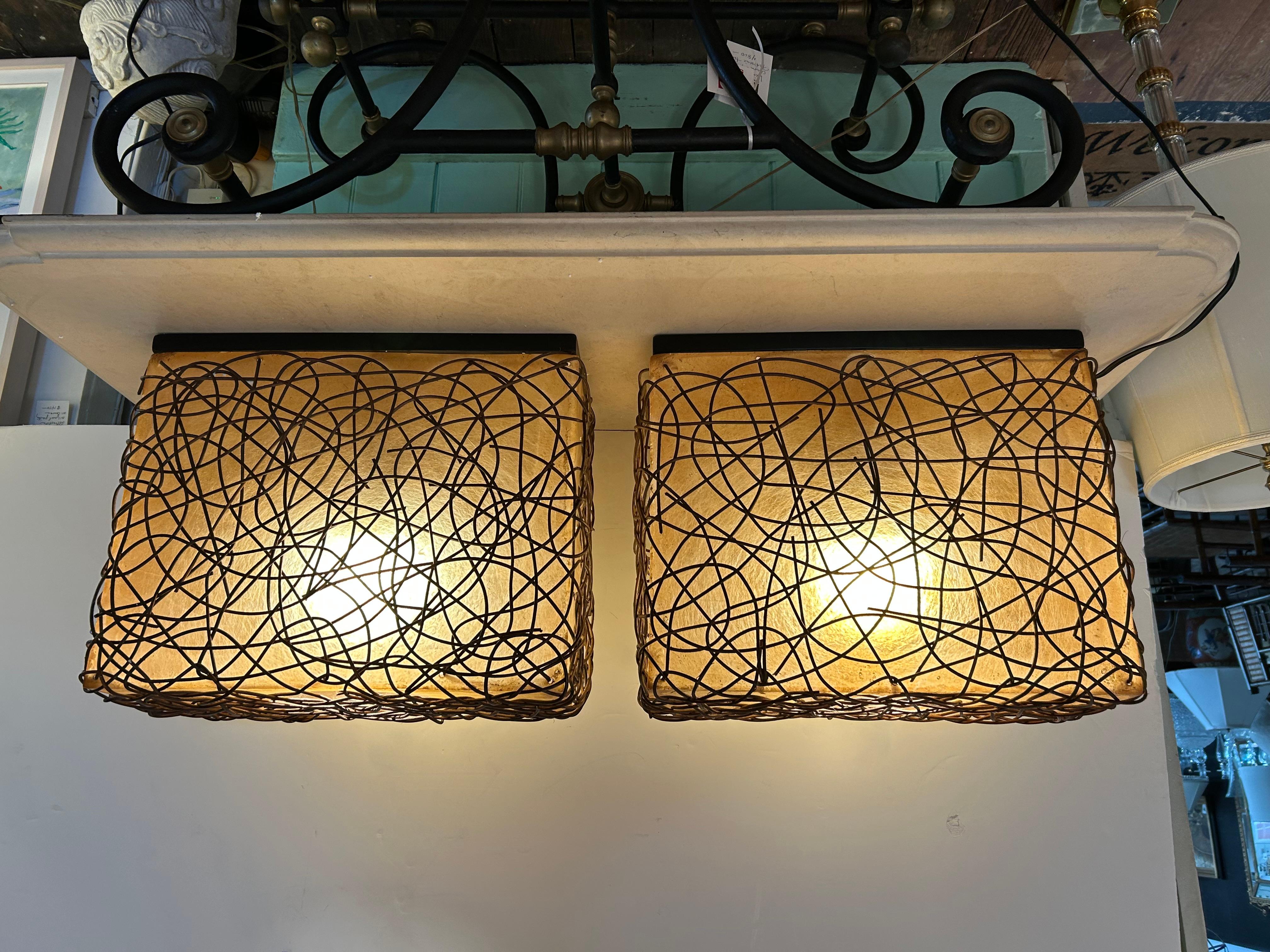 Striking Pair of Indonesian Tree Resin and Twig Organic Modern Lamps For Sale 7
