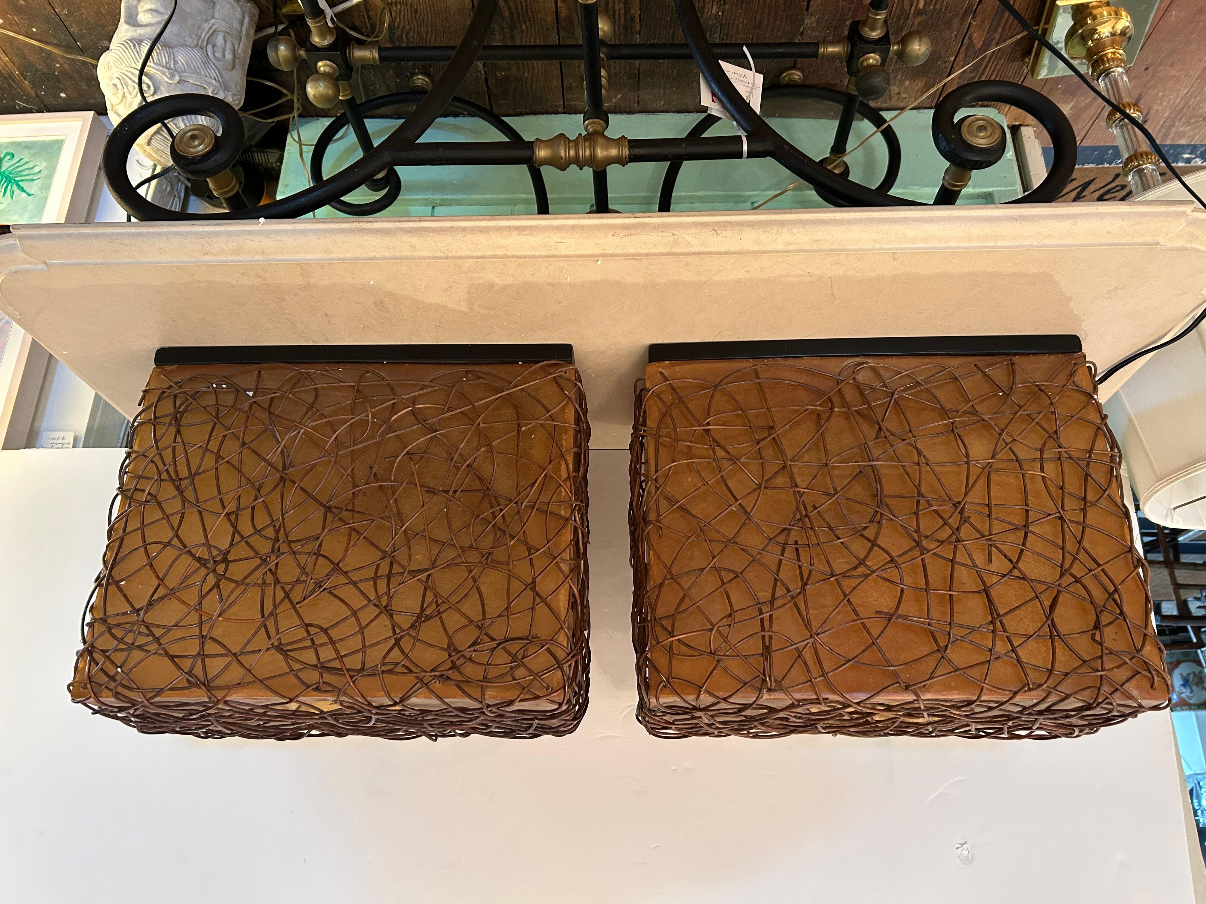 Striking Pair of Indonesian Tree Resin and Twig Organic Modern Lamps For Sale 1