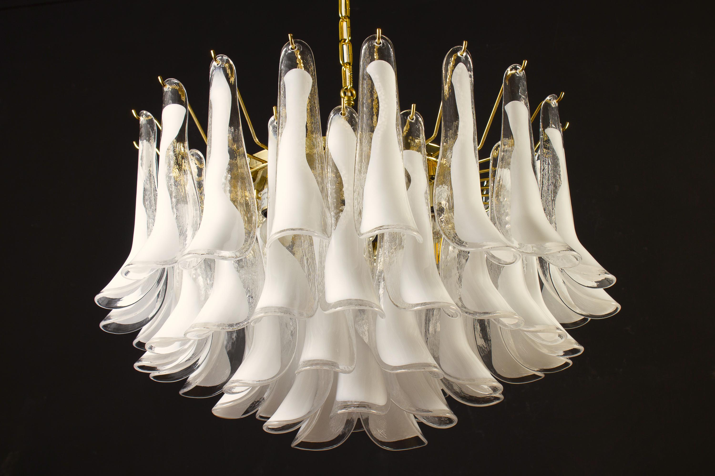 Striking Pair of Large Murano Glass Chandelier or Ceiling Light For Sale 7