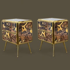 Striking Pair of Mid-Century style Night Stands or Side Tables