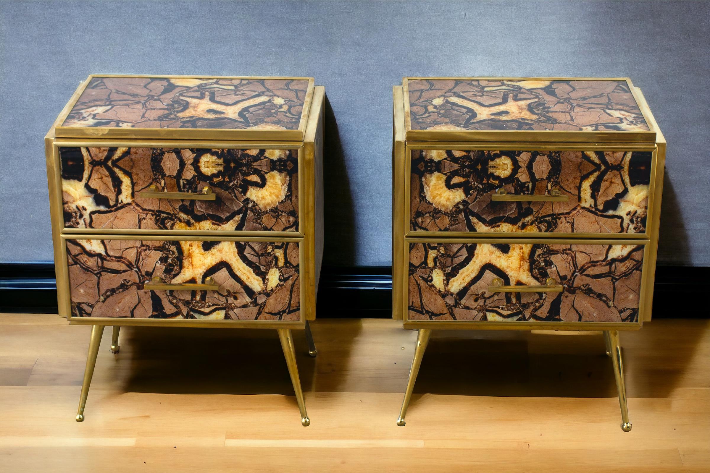 Mid-Century Modern Striking Pair of Mid-Century style Night Stands or Side Tables  For Sale