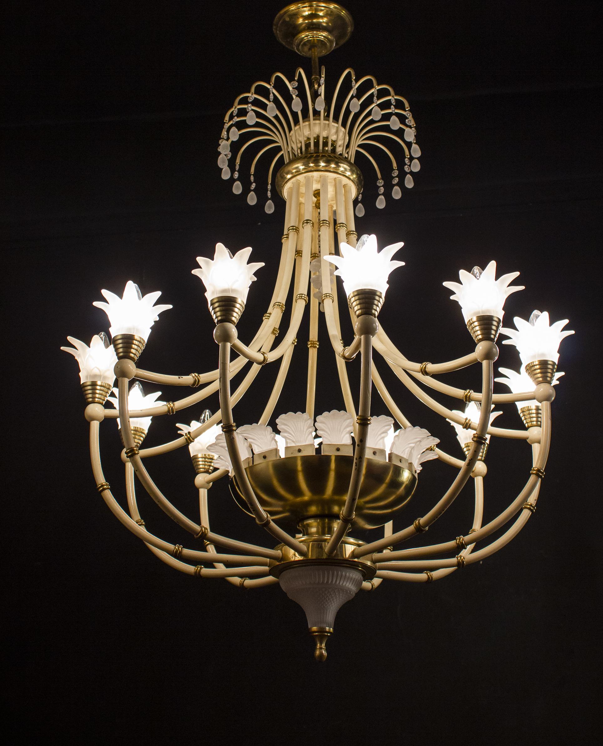 Striking Pair of Modern Italian Chandeliers by Banci Florence, 1970 In Excellent Condition In Rome, IT