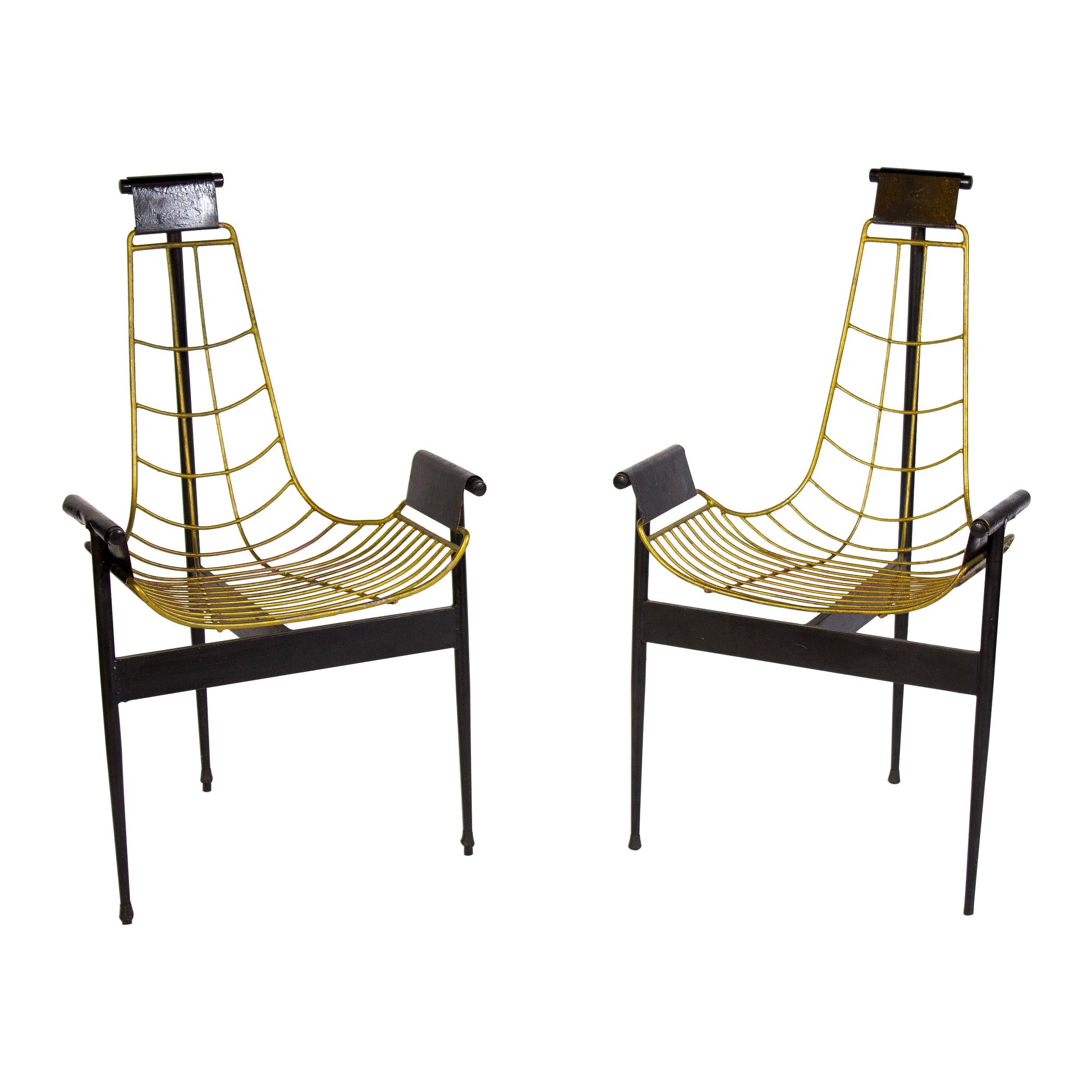 Striking Pair of Original Midcentury Katavolos T Armchairs, 1955