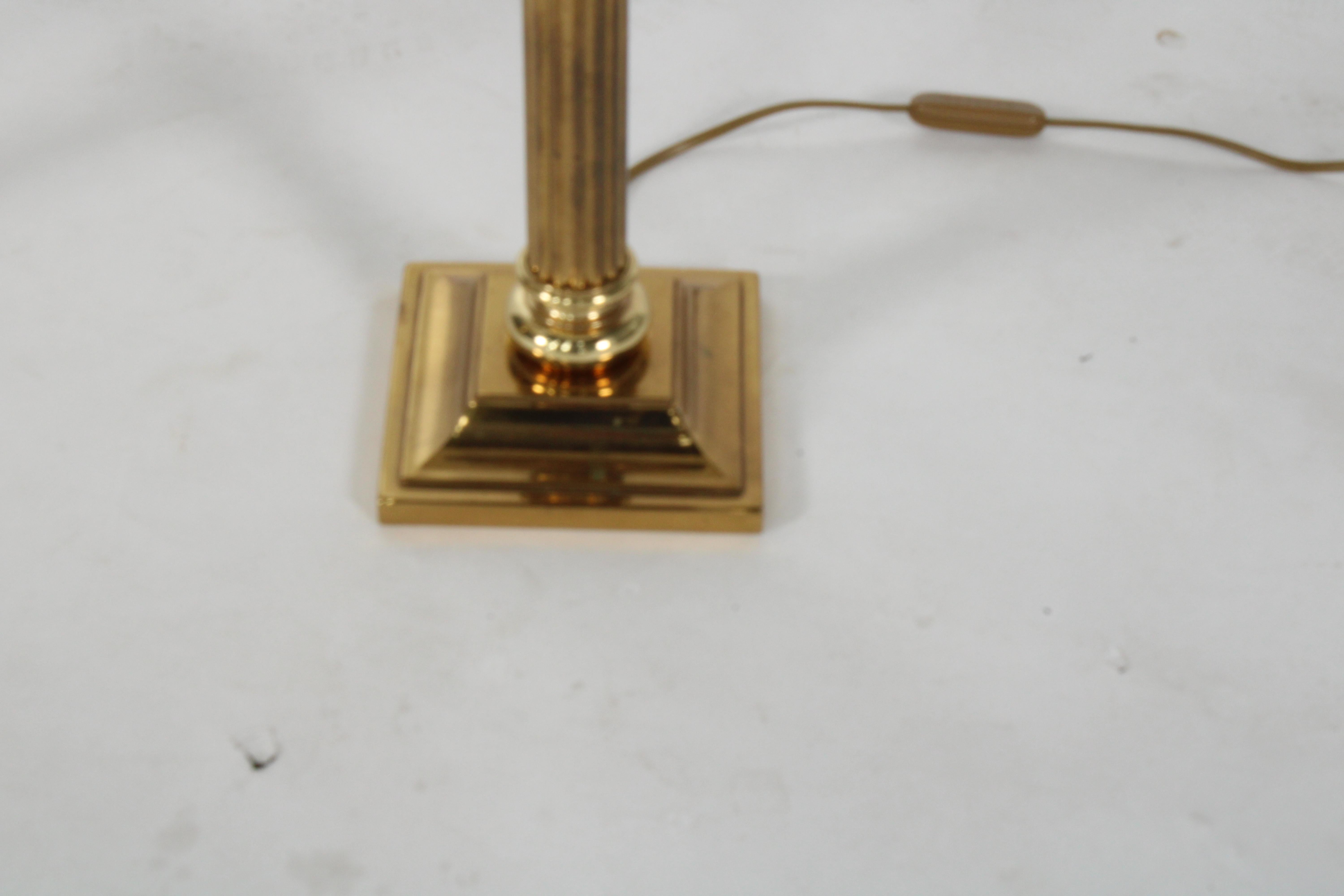 Striking pair of vintage brass plate column lamps  *Free Worldwide Delivery 3