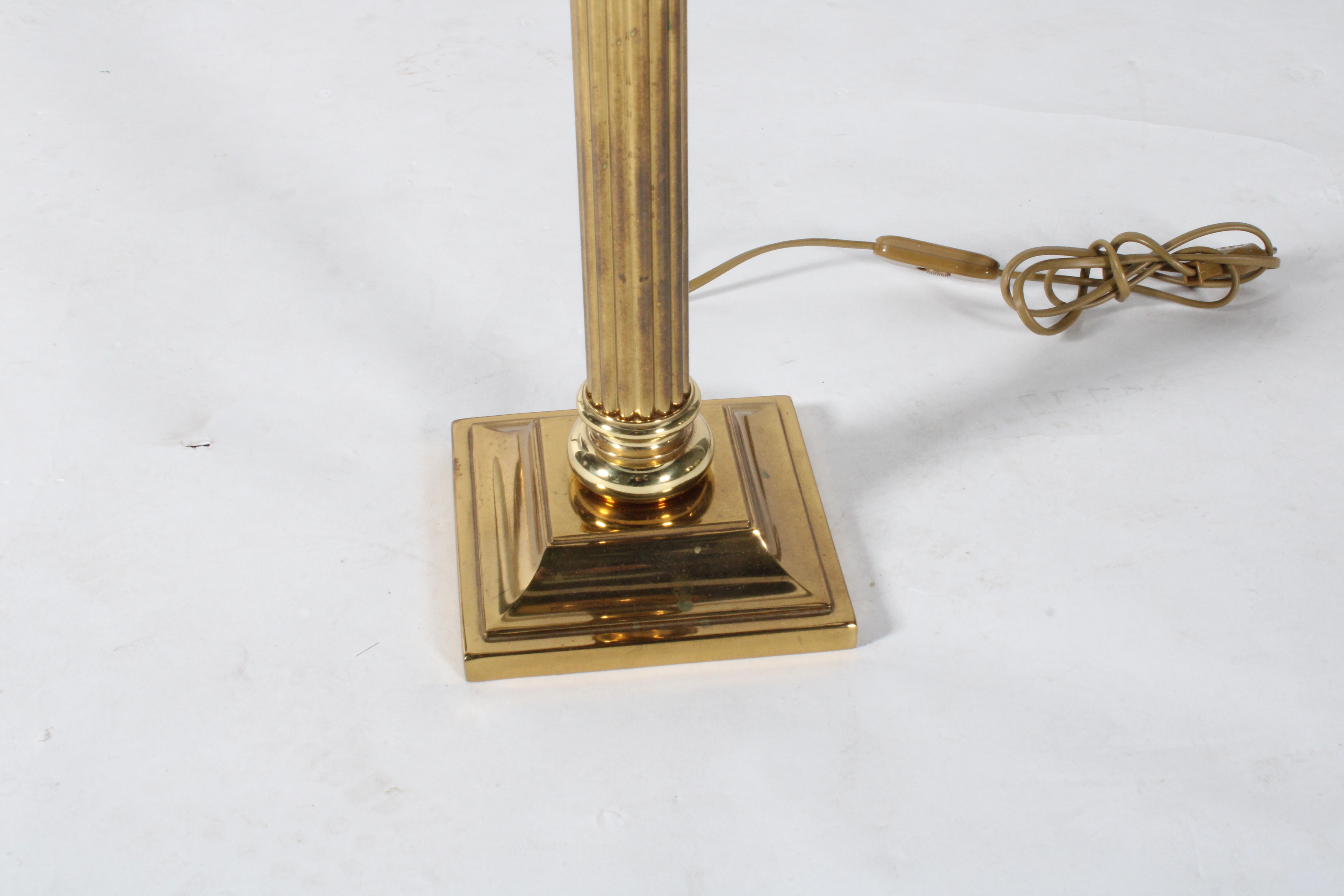 Hollywood Regency Striking pair of vintage brass plate column lamps  *Free Worldwide Delivery
