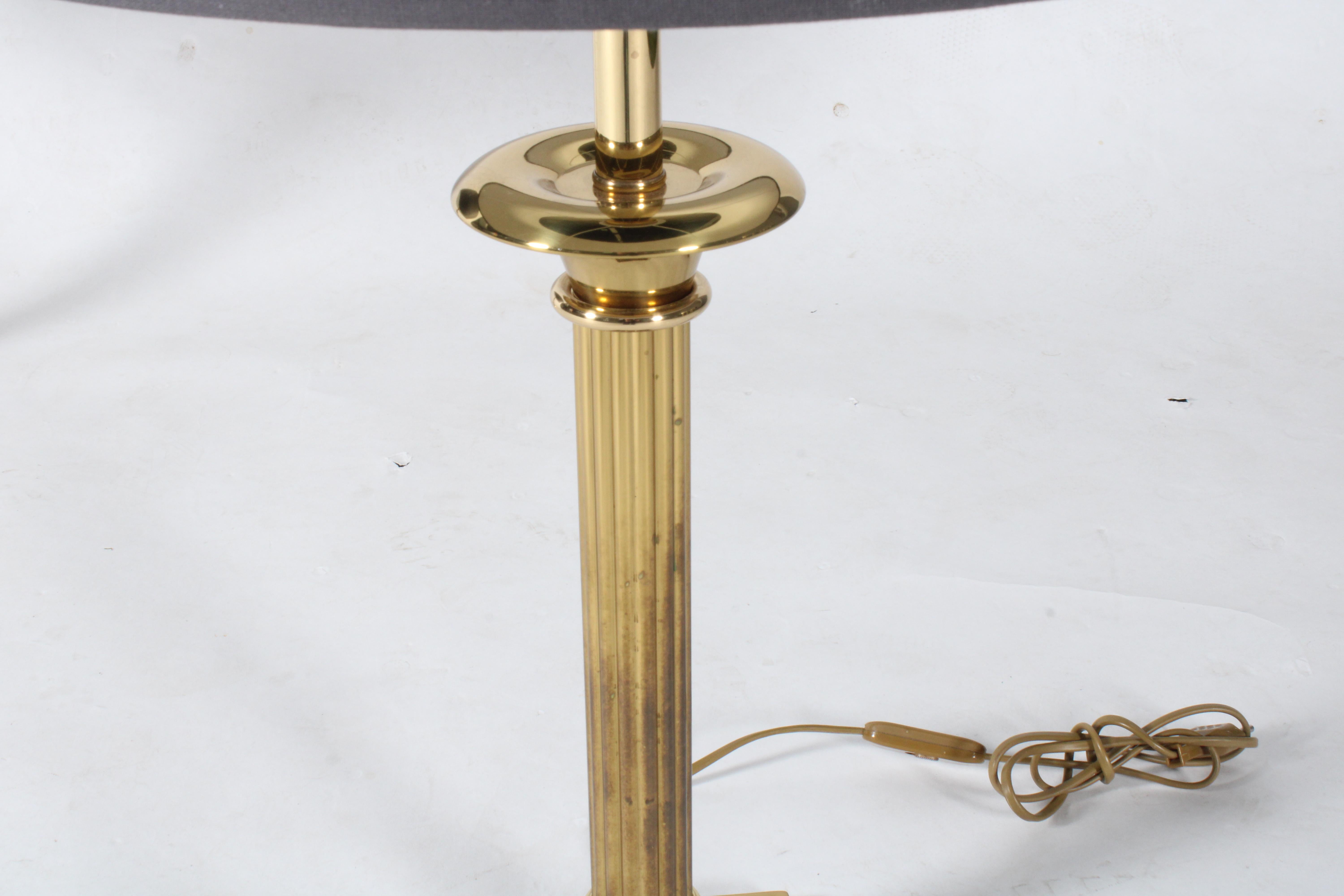 Plated Striking pair of vintage brass plate column lamps  *Free Worldwide Delivery