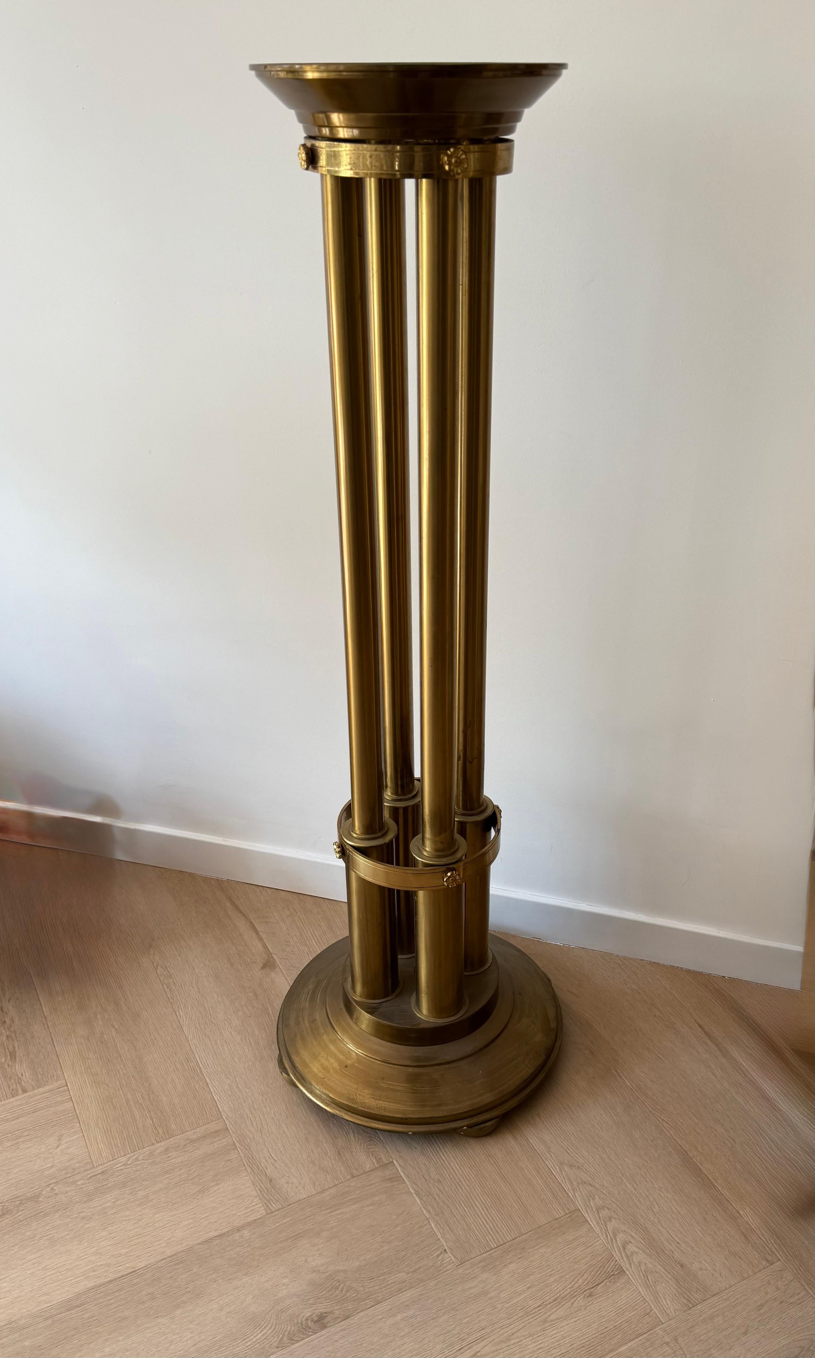 Auffallend Paar Top Qualität gemacht Messing Sockel Blume, Pflanze oder Skulptur steht im Angebot 4