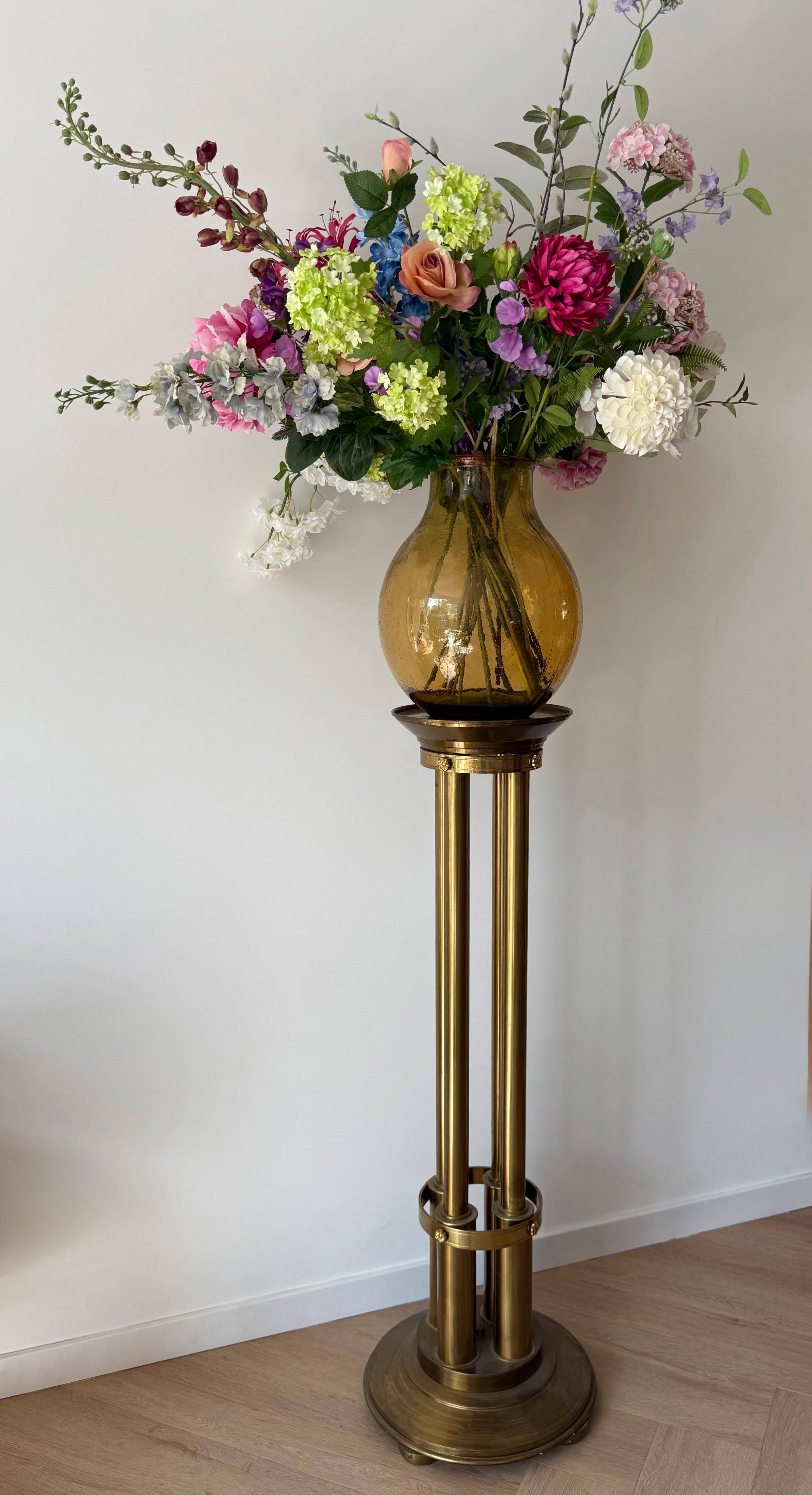 Auffallend Paar Top Qualität gemacht Messing Sockel Blume, Pflanze oder Skulptur steht im Angebot 13