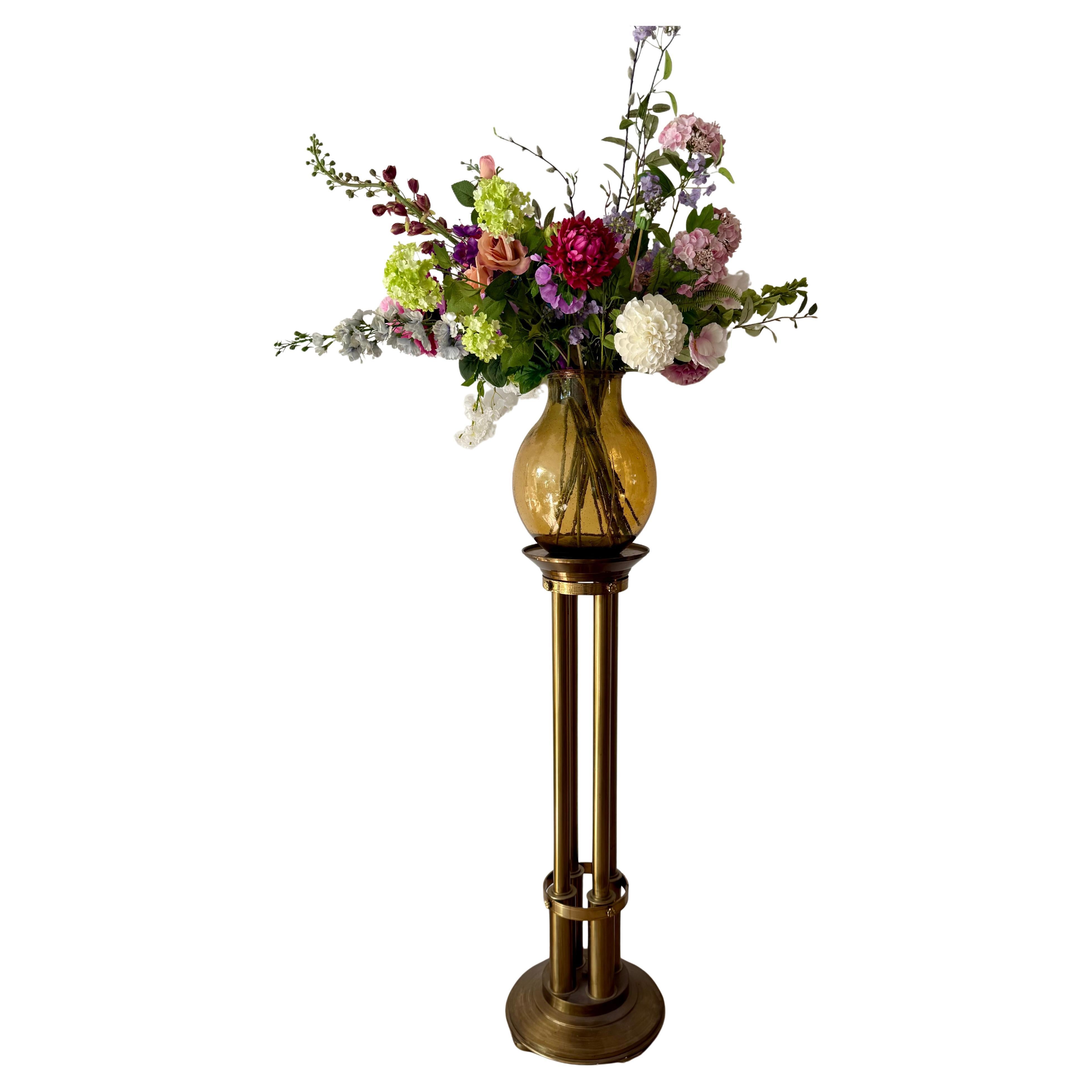 Auffallend Paar Top Qualität gemacht Messing Sockel Blume, Pflanze oder Skulptur steht im Angebot