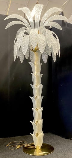 Striking Palmette Murano Glass Floor Lamp