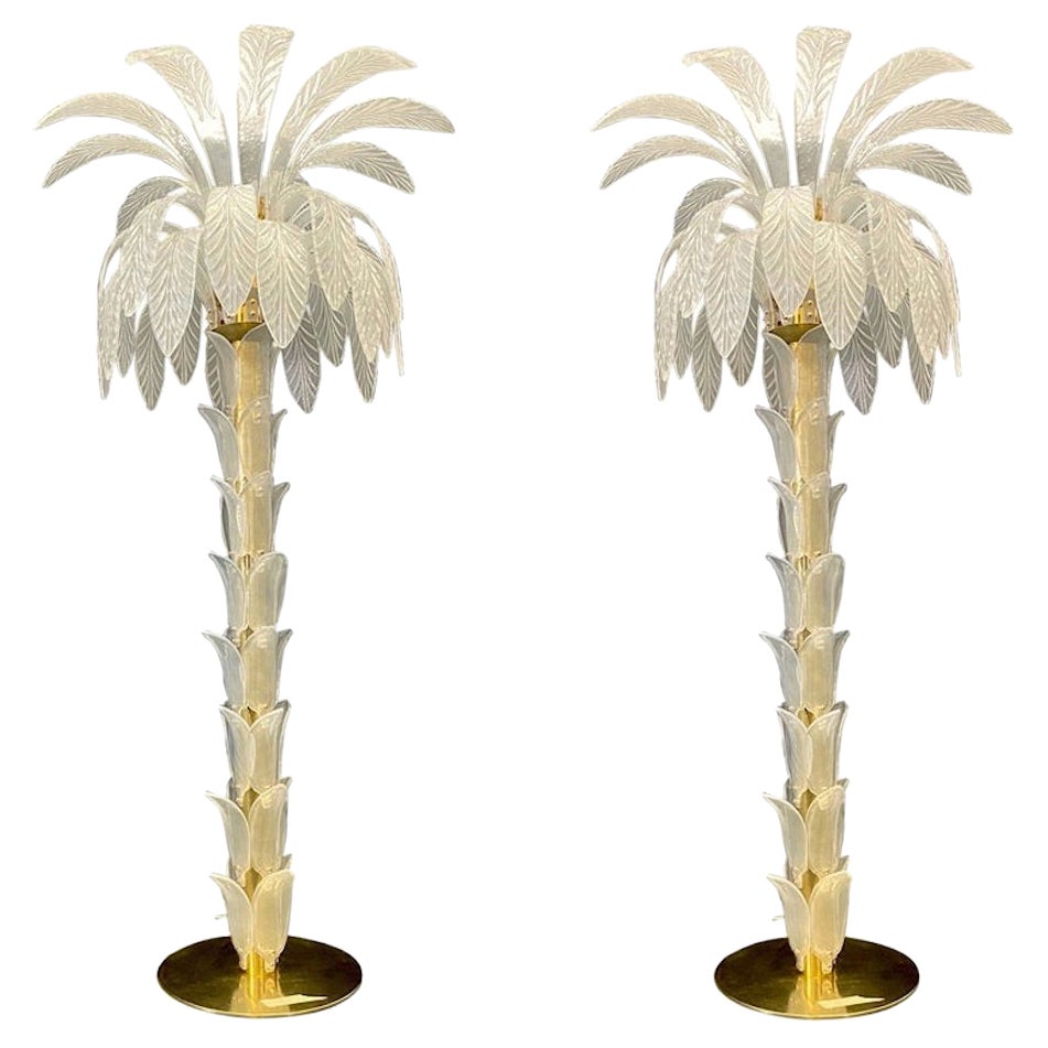 Lampadaire Palmette en verre de Murano en vente