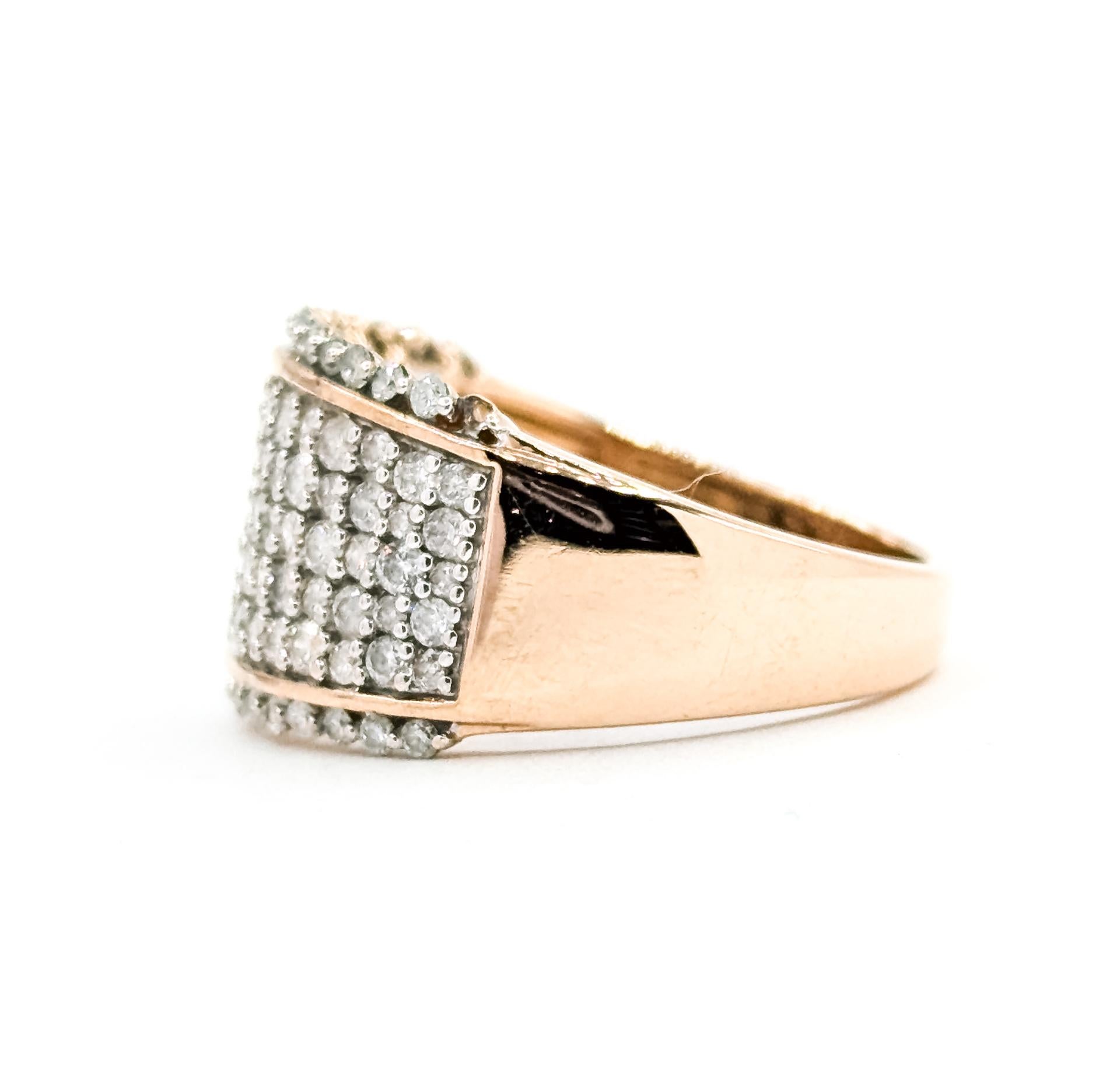 Anello con pavé di diamanti in 14 carati in vendita 2