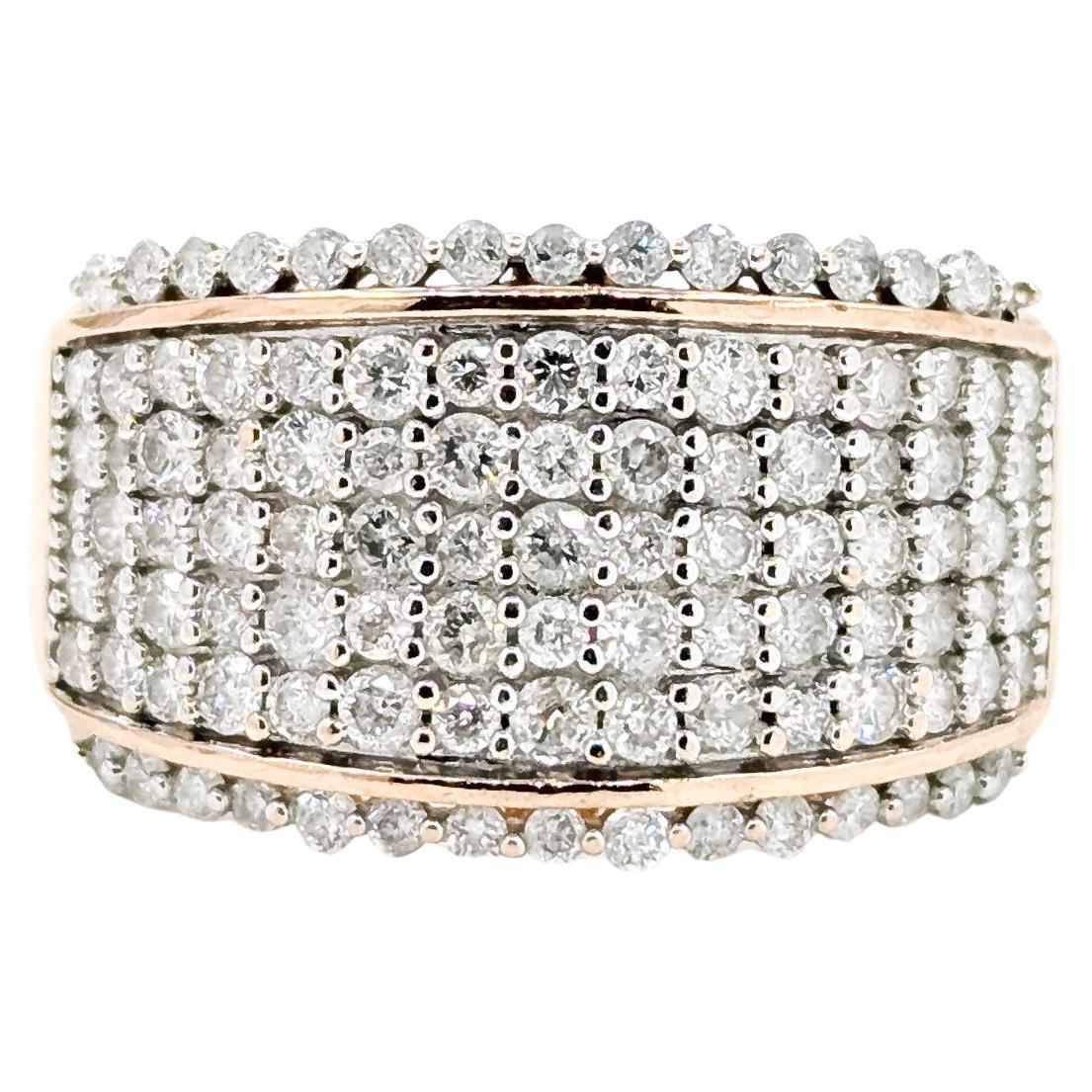 Auffälliger Pavé-Diamantring in 14k