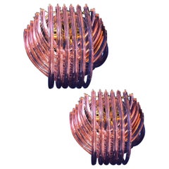 Striking Pink Murano Curvati Ceiling Light or Flush Mount, 1990