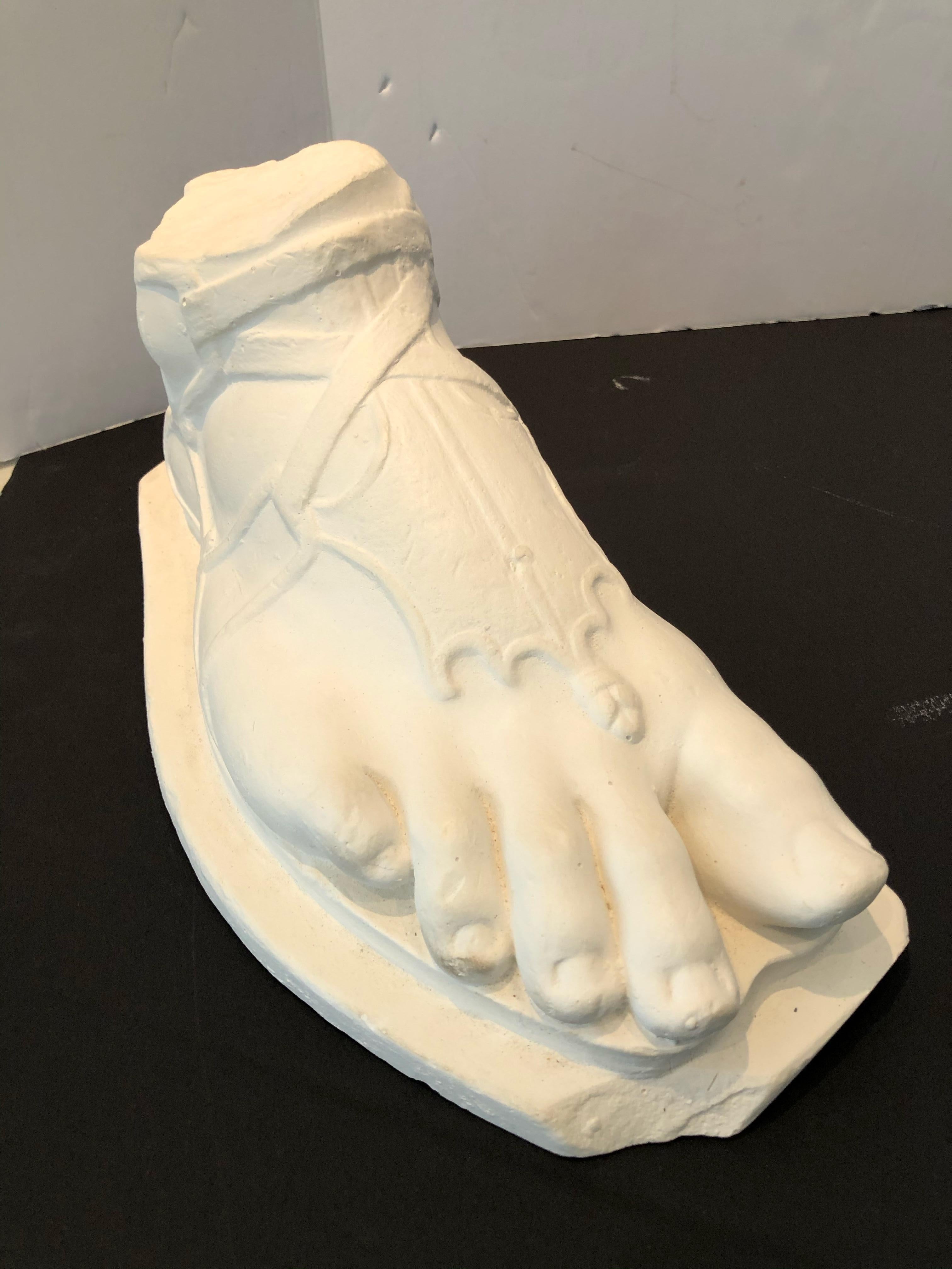 Classical Greek Striking Plaster Sculpture of Hermes Foot For Sale