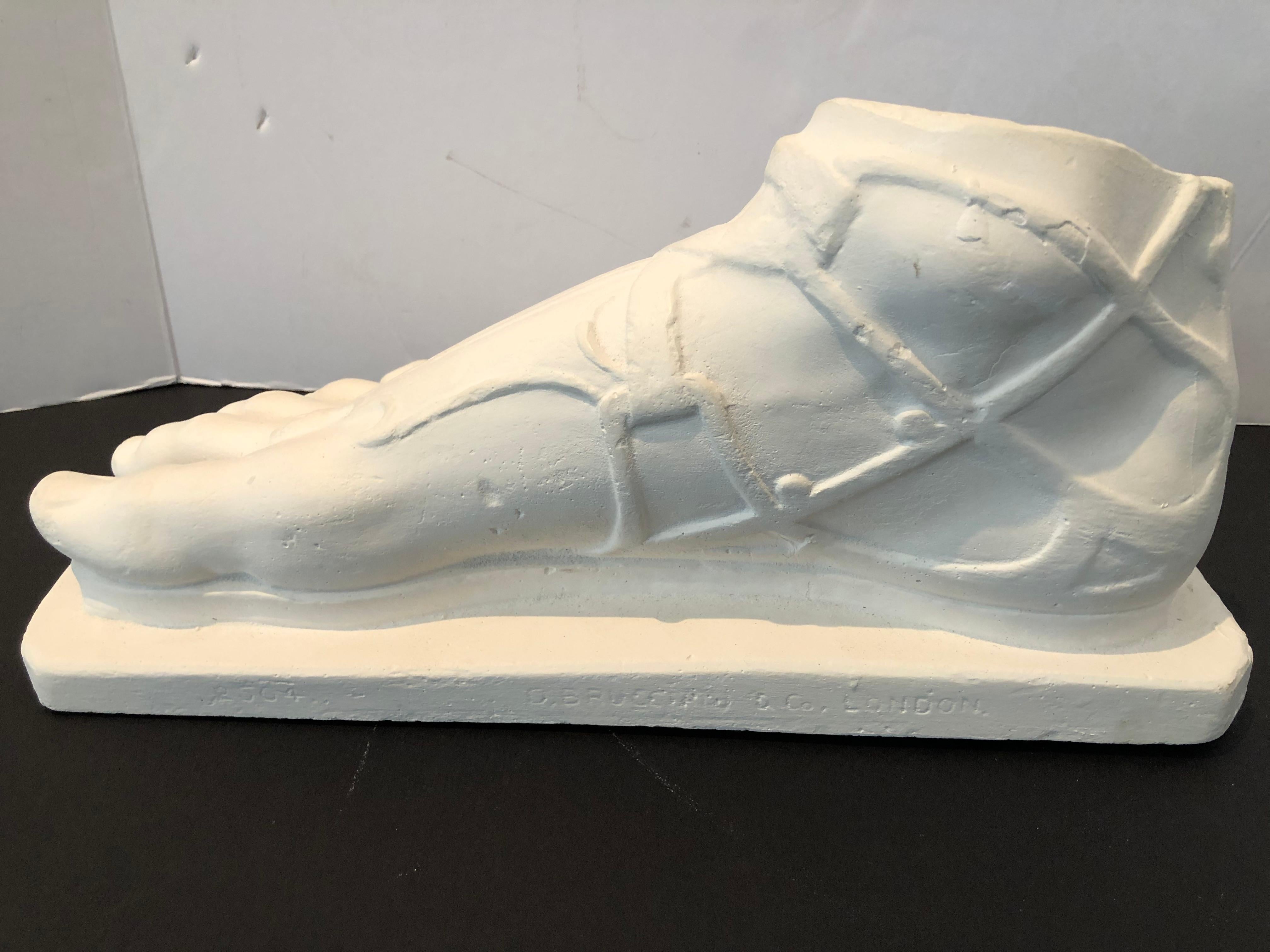 English Striking Plaster Sculpture of Hermes Foot For Sale