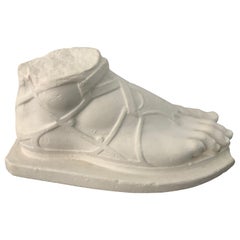 Vintage Striking Plaster Sculpture of Hermes Foot