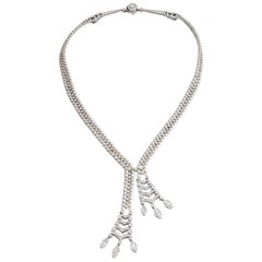 Striking Platinum and Keshi Pearl and Diamond Necklace