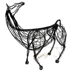 Striking Post Modern Wire Sculpture Horse