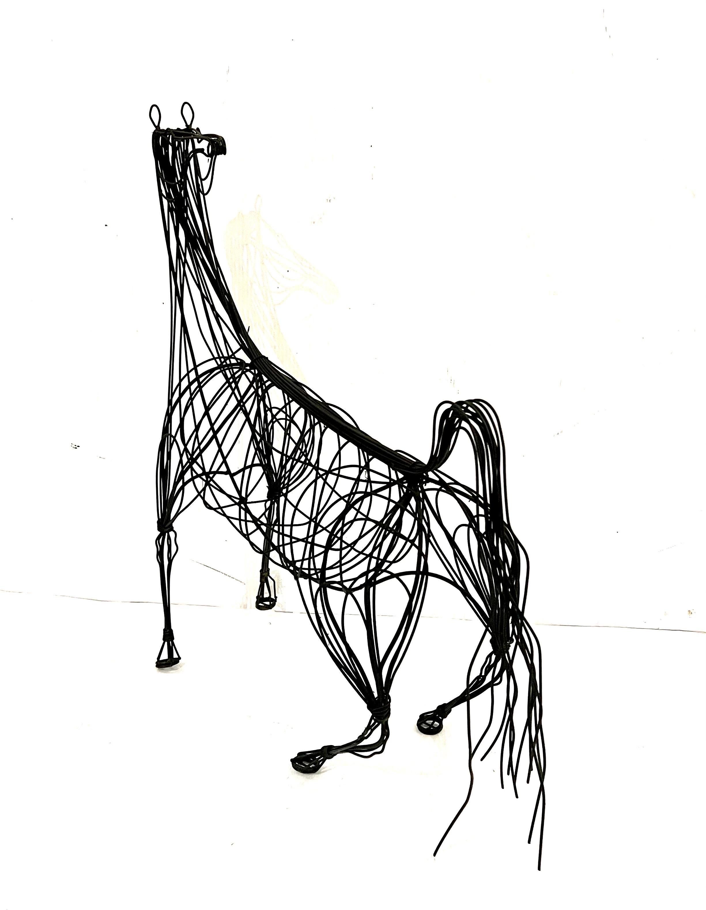 Post-Modern Striking Post Modern Wire Sculpture Large Horse For Sale