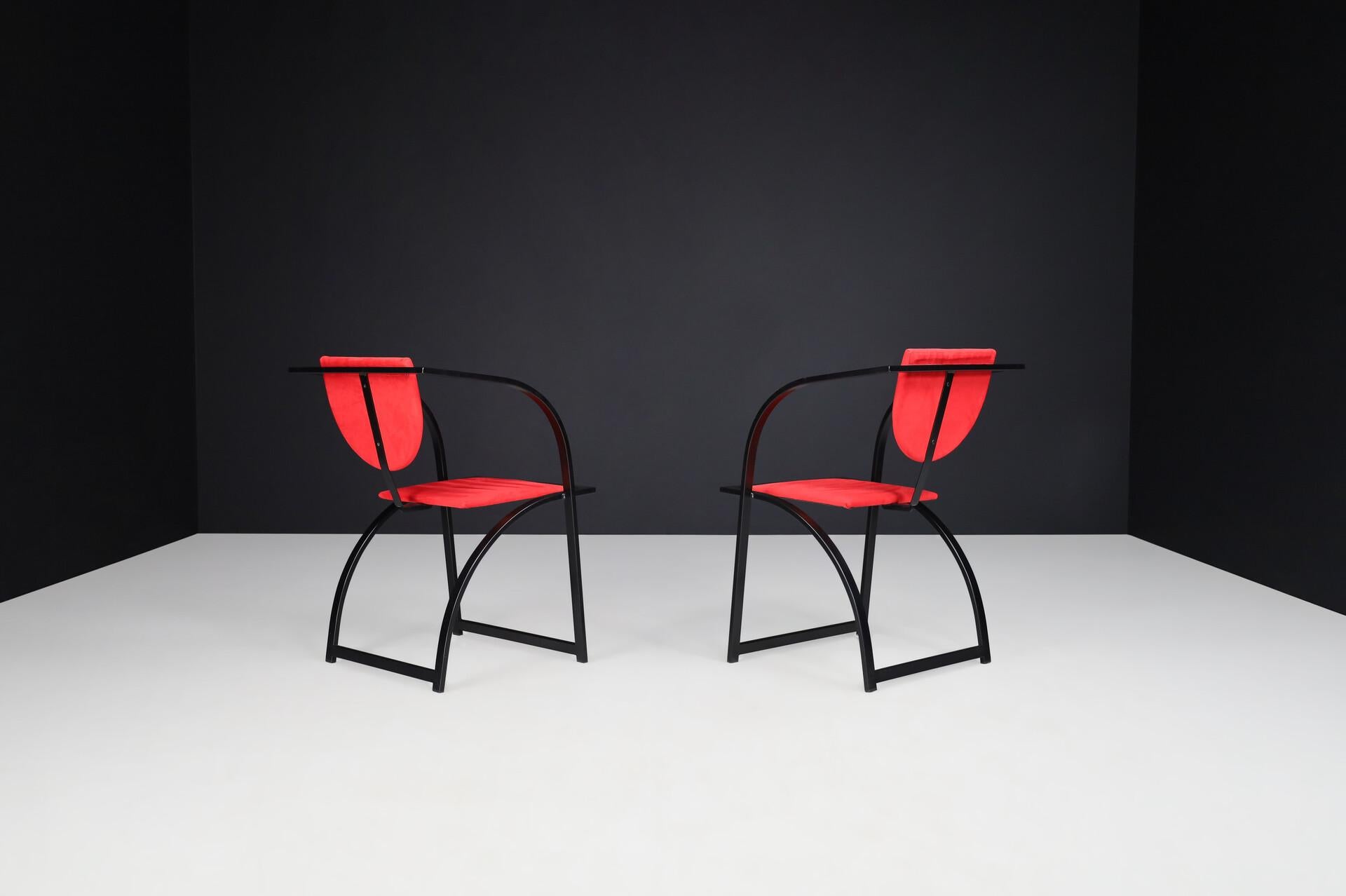 Metal Striking Postmodern Armchairs by KFF Karl-Friedrich, Germany, 1980s For Sale