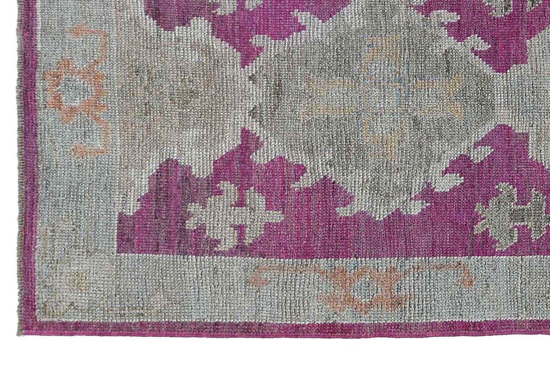 Striking Purple Oushak Runner For Sale 4