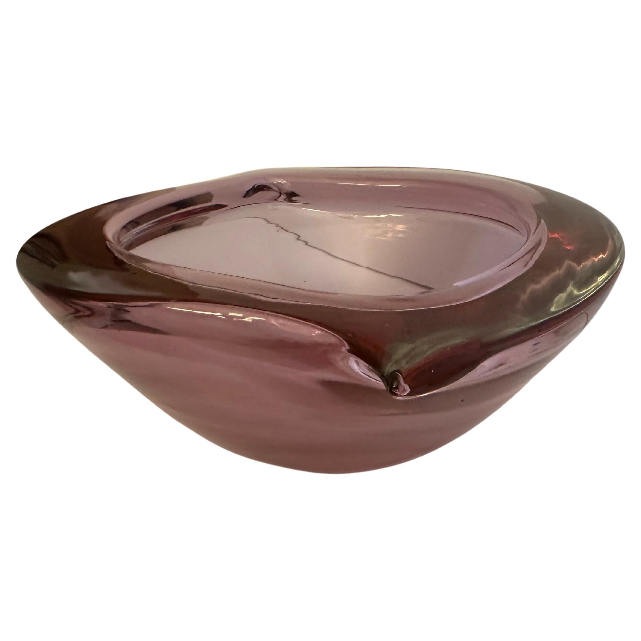 Auffallend lila mundgeblasenem Glas Centerpiece Schale von Murano Glas