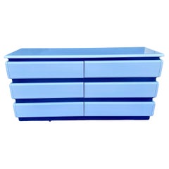 Striking Rare Space Age Dresser by Rougier 6 Drawer White Gloss Lacquer & Rubber