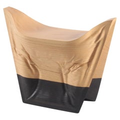 Striking 'Raw Edges' tailored wood stool for Cappelini * FREE WORLDWIDE DELIVERY