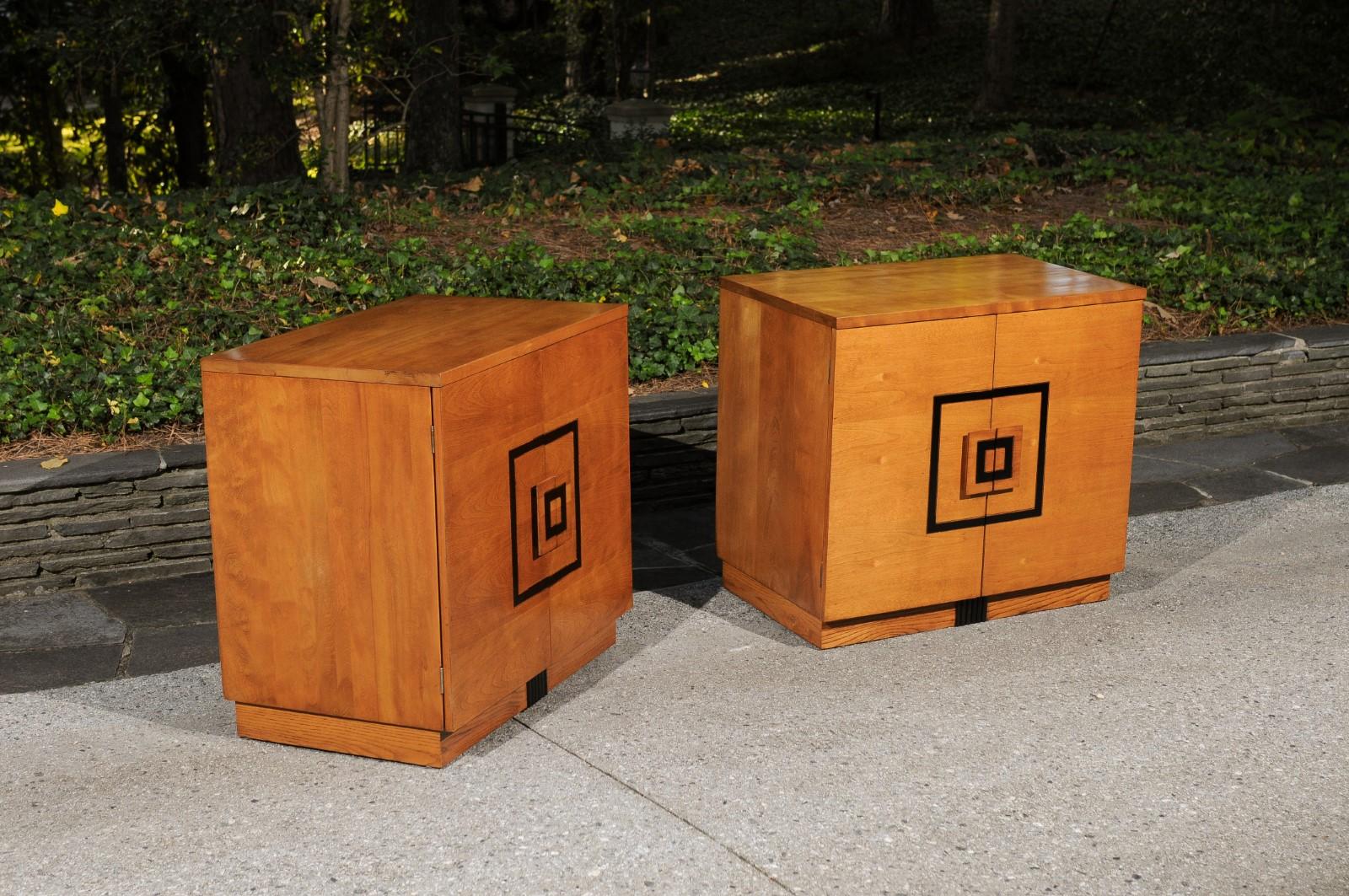 Striking Restored Pair of Art Deco Cabinets by John Stuart, circa 1940 For Sale 8