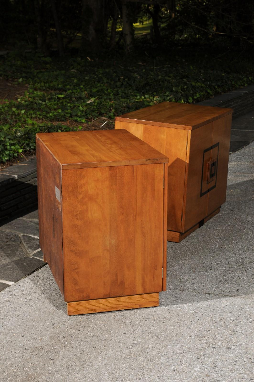Mid-20th Century Striking Restored Pair of Art Deco Cabinets by John Stuart, circa 1940 For Sale