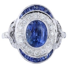 Anello da cocktail con zaffiro e diamante