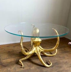 Striking Sculptural Octopus Gilt Bronze Center or Dining Table