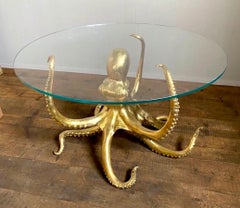 Striking Sculptural Octopus Gilt Bronze Center or Dining Table
