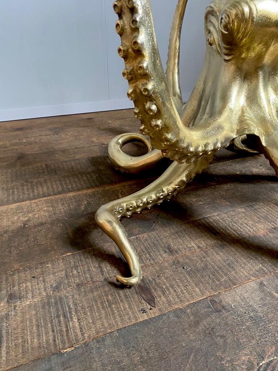 Italian Striking Sculptural Octopus Gilt Bronze Center or Dining Table