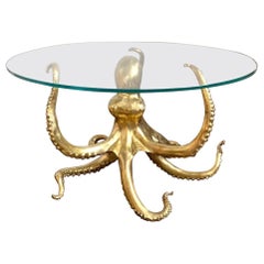 Striking Sculptural Octopus Gilt Bronze Center or Dining Table