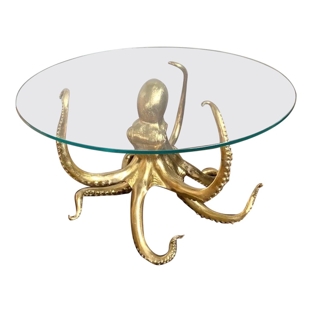 Striking Sculptural Octopus Gilt Bronze Center or Dining Table