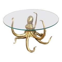 Striking Sculptural Octopus Gilt Bronze Center or Dining Table