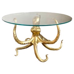 Striking Sculptural Octopus Gilt Bronze Center or Dining Table