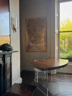 Striking Sculptural Wenge Wood Desk with Lucite Chair by Poul Nørreklit