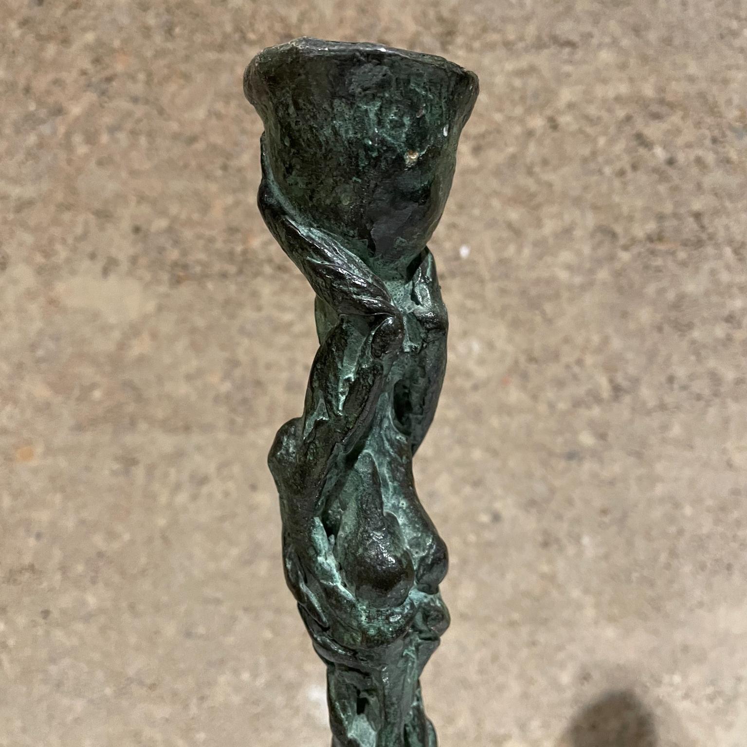 1960s A. Moreno Sculpture Bronze Figure Candleholders in Style of Giacometti For Sale 5